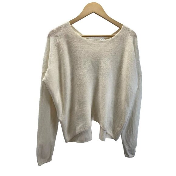 Womens Helmut Lang 100% wool Cream Pullover Boxy oversized‎ Sweater Size L - Picture 1 of 10